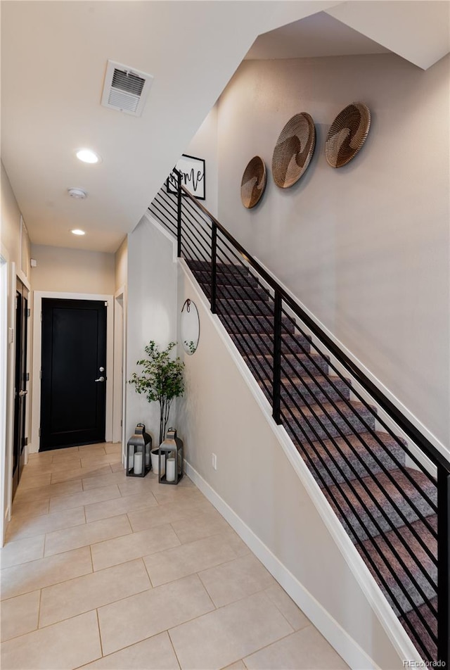 7861 W 51st Ave Unit B, Arvada, CO 80002 - stairs with tile patterned flooring and recessed lighting