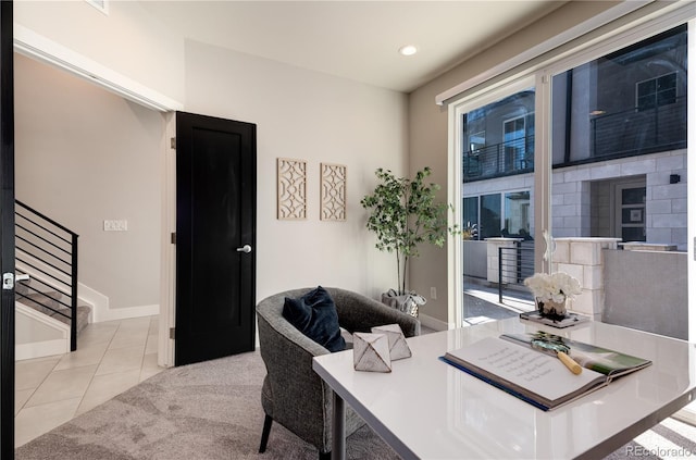 7861 W 51st Ave Unit B, Arvada, CO 80002 - home office featuring light tile patterned floors and recessed lighting