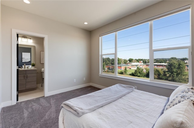 7861 W 51st Ave Unit B, Arvada, CO 80002 - bedroom with carpet, recessed lighting, and connected bathroom