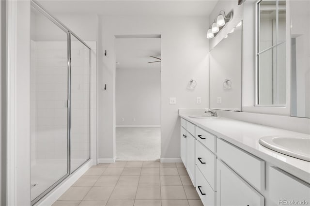 8028 Williams Fork Ave, Littleton, CO 80125 - full bathroom with double vanity and a shower stall