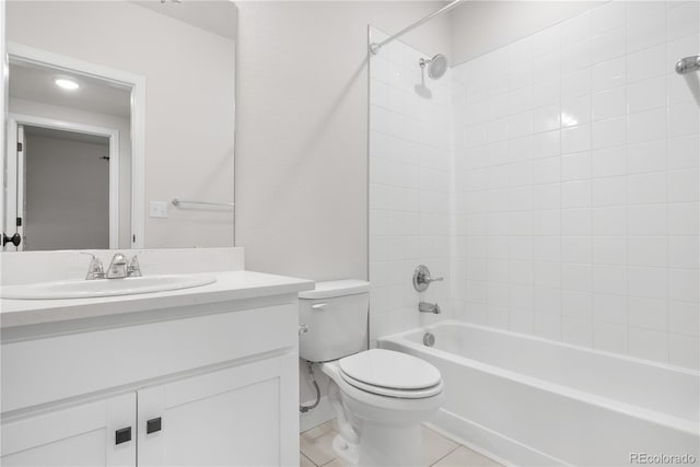 8028 Williams Fork Ave, Littleton, CO 80125 - bathroom with vanity, washtub / shower combination, and tile patterned floors