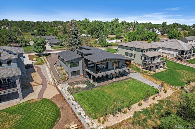 drone / aerial view with a residential view