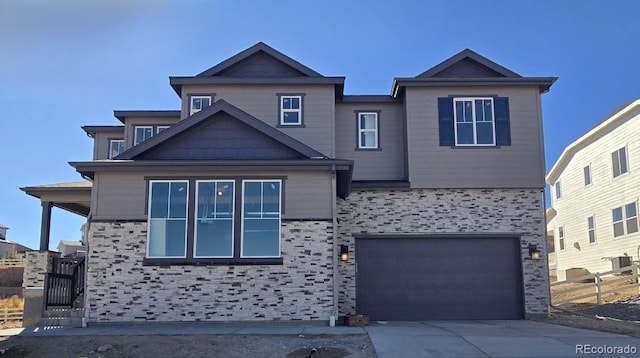 view of front of house with a garage