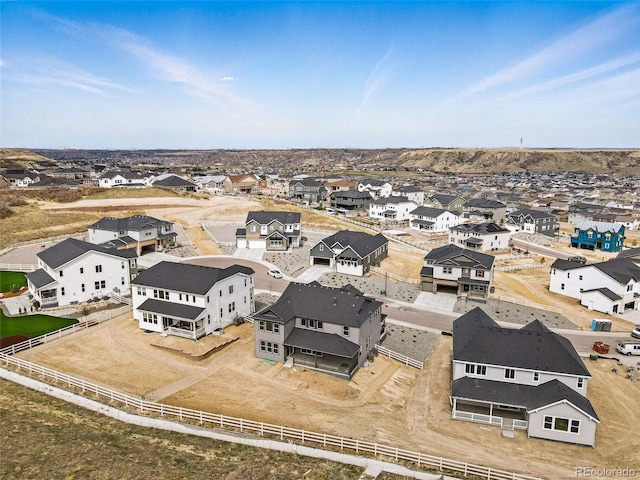 bird's eye view featuring a residential view
