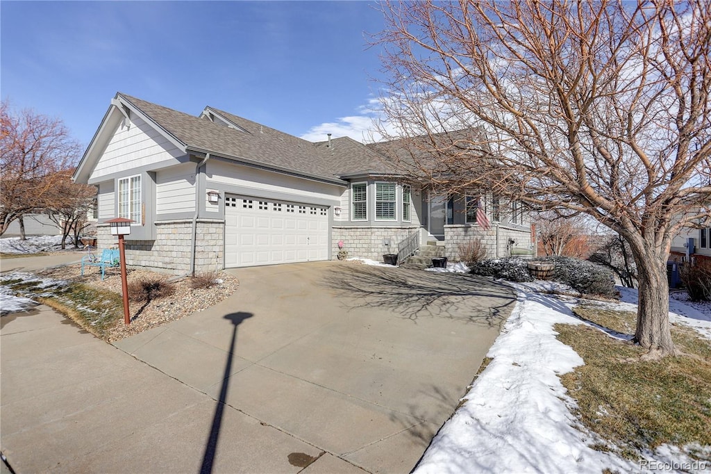 view of front of house with a garage