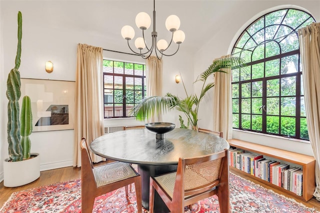 1226 Dexter St, Denver, CO 80220 - dining room with a chandelier and wood finished floors