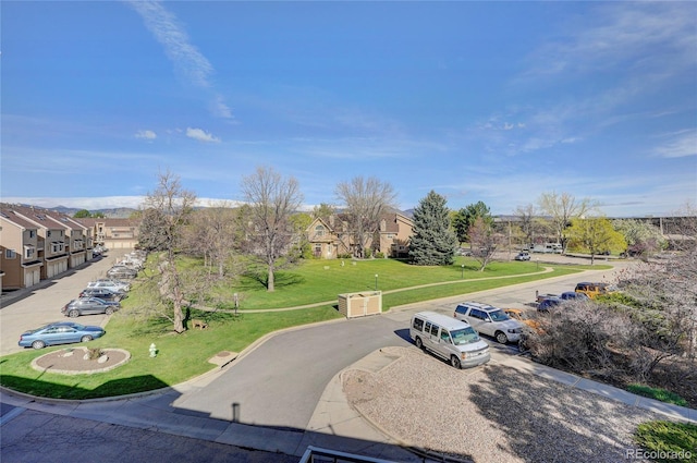 drone / aerial view featuring a residential view