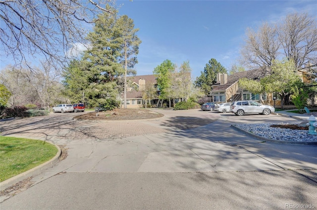 view of street with curbs