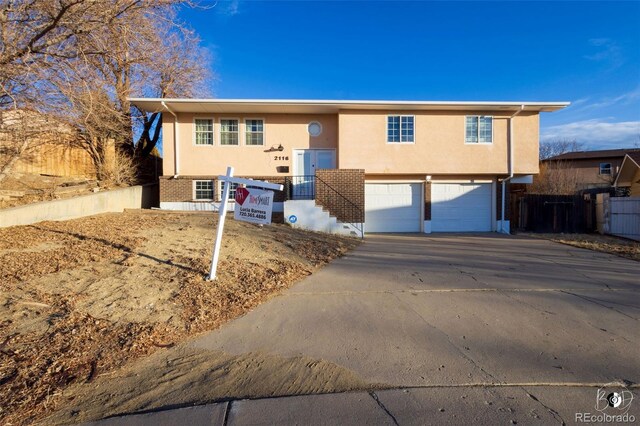 bi-level home with a garage