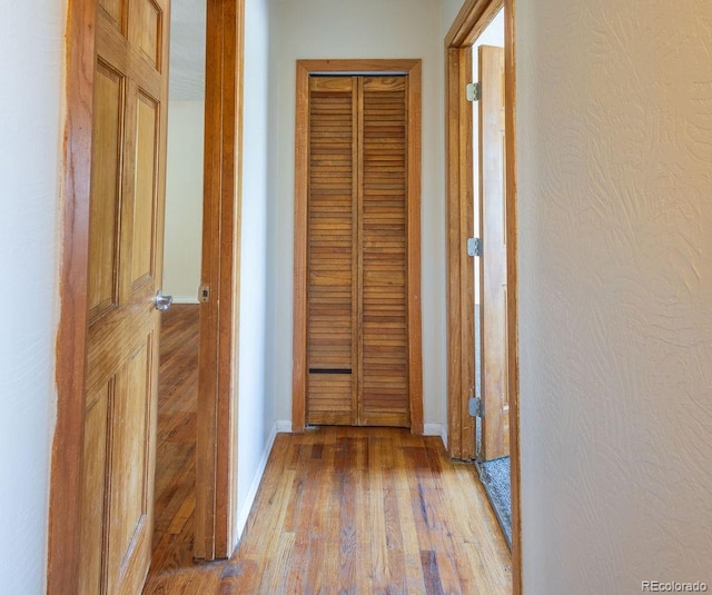 hall featuring light hardwood / wood-style flooring