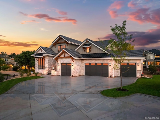 craftsman-style home with a garage