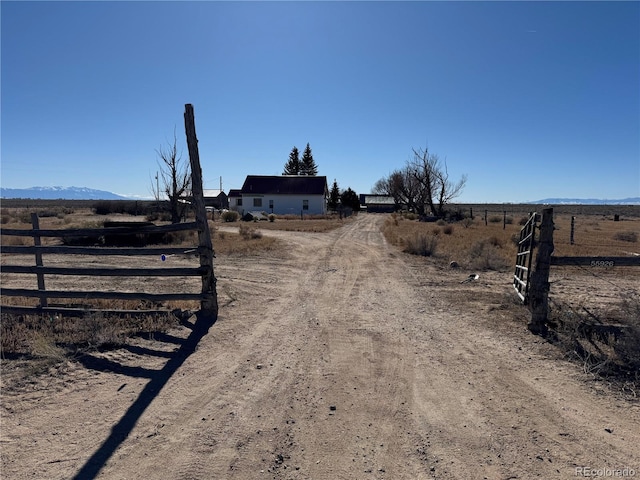 view of road with a rural view