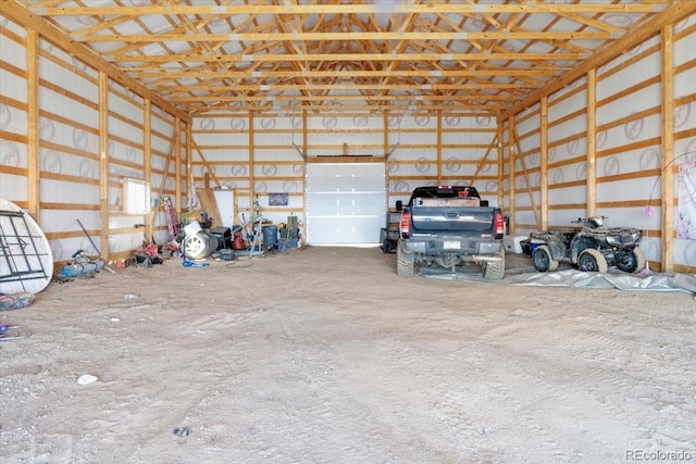 garage featuring metal wall