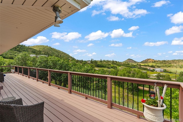 1380 Oak Valley Rd, Sedalia, CO 80135 - wooden terrace featuring a mountain view