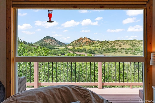 1380 Oak Valley Rd, Sedalia, CO 80135 - wooden terrace featuring a mountain view