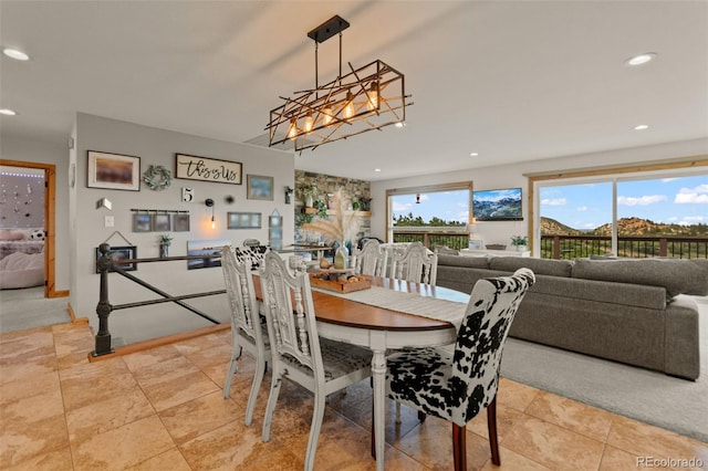1380 Oak Valley Rd, Sedalia, CO 80135 - dining area with a chandelier and recessed lighting