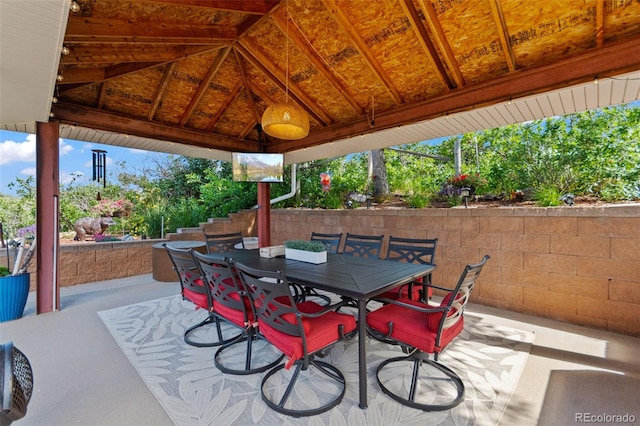 1380 Oak Valley Rd, Sedalia, CO 80135 - view of patio / terrace with a gazebo and outdoor dining space