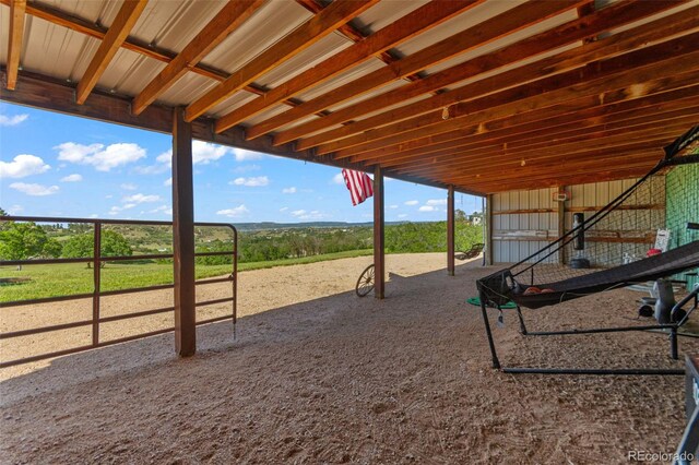 1380 Oak Valley Rd, Sedalia, CO 80135 - view of patio / terrace featuring an exterior structure and an outdoor structure