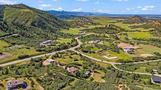 1380 Oak Valley Rd, Sedalia, CO 80135 - aerial overview of property's location with a mountainous background