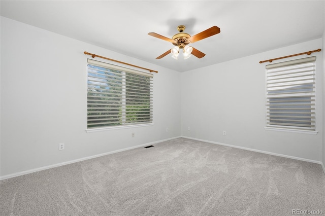 7837 Aravon Ct, Lone Tree, CO 80124 - spare room with carpet flooring, a ceiling fan, and baseboards