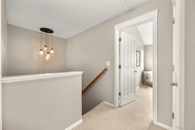 3712 Wolff St, Denver, CO 80212 - hallway with an upstairs landing, carpet flooring, and baseboards