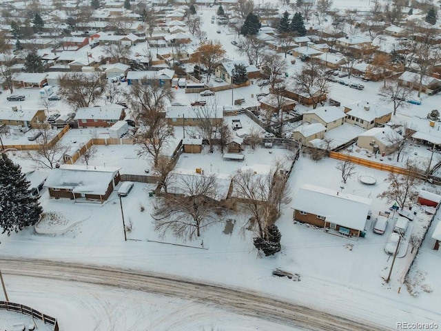 view of snowy aerial view