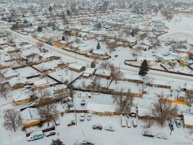 view of snowy aerial view