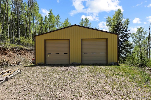 view of garage