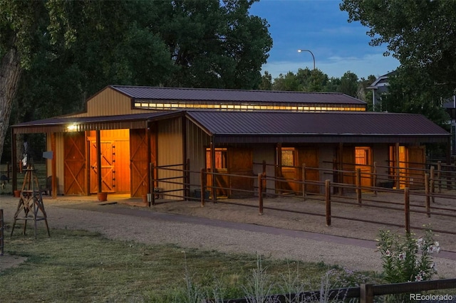 view of horse barn