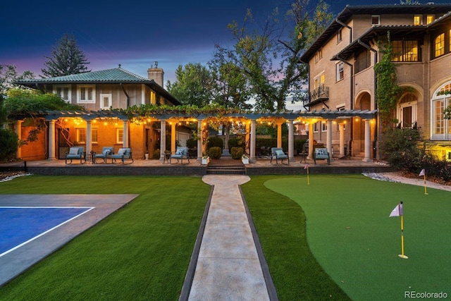 exterior space featuring a pergola and a patio