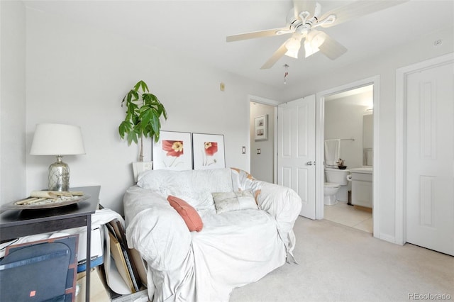 911 Laramie Blvd Unit B, Boulder, CO 80304 - bedroom featuring carpet, ensuite bath, and a ceiling fan