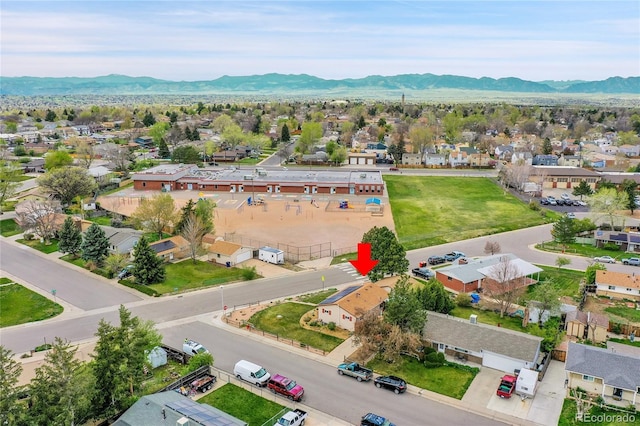 3451 Highland Pl, Westminster, CO 80031 - birds eye view of property featuring a mountain view and a residential view