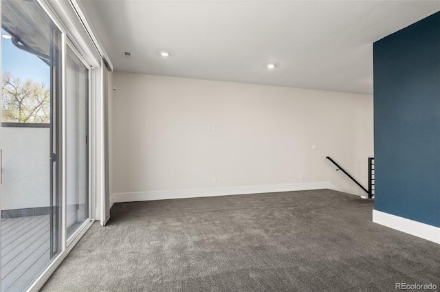 5240 N Raleigh St, Denver, CO 80212 - spare room featuring carpet floors, recessed lighting, and baseboards