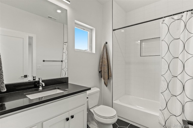 5240 N Raleigh St, Denver, CO 80212 - bathroom with toilet, shower / bath combo, and vanity