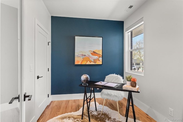5240 N Raleigh St, Denver, CO 80212 - office area featuring wood finished floors and baseboards