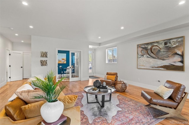 5240 N Raleigh St, Denver, CO 80212 - living area with recessed lighting, wood finished floors, and baseboards