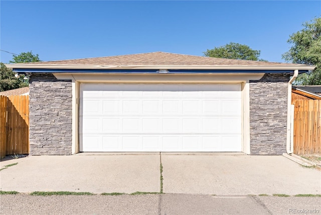 view of garage