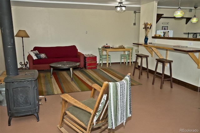 246 Baca Grant Way, Crestone, CO 81131 - living area featuring a wood stove