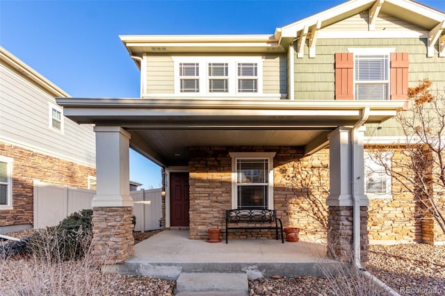 exterior space featuring a porch