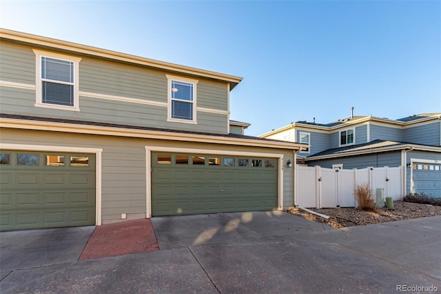 view of front facade with a garage