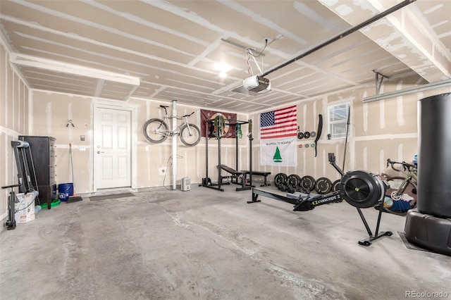 view of workout area