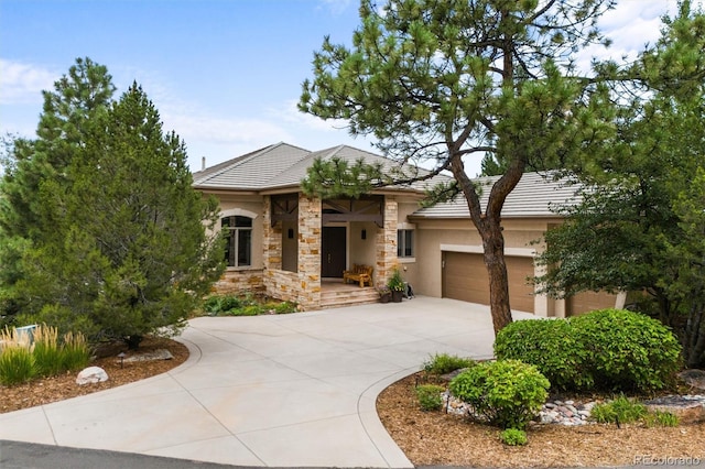 view of front of home with a garage