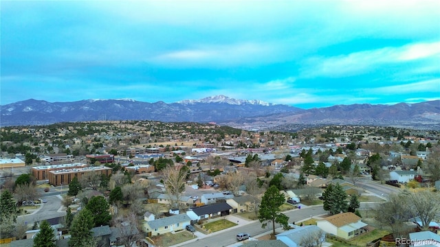 view of mountain feature featuring a residential view