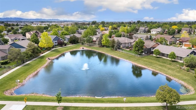 4209 Fox Grove Dr, Fort Collins, CO 80524 - aerial view of residential area featuring a water and mountain view