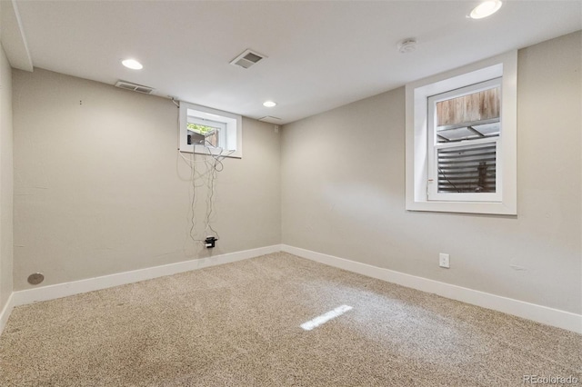 815 S Gaylord St, Denver, CO 80209 - below grade area with recessed lighting and carpet