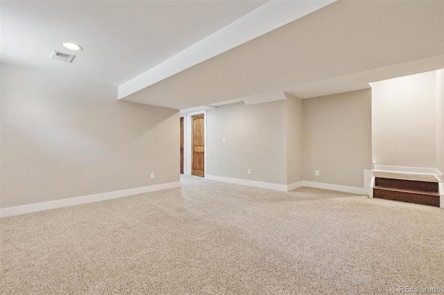 815 S Gaylord St, Denver, CO 80209 - finished below grade area featuring light carpet and recessed lighting