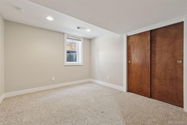 815 S Gaylord St, Denver, CO 80209 - unfurnished bedroom featuring carpet, recessed lighting, and a closet