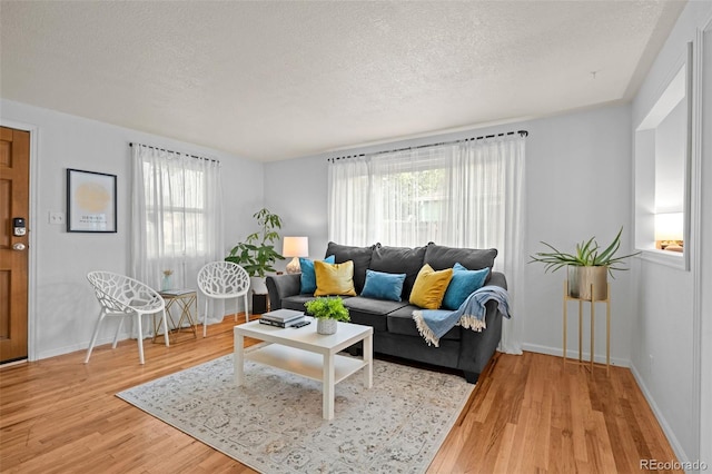 5465 Saulsbury Ct, Arvada, CO 80002 - living room featuring a textured ceiling and light wood-type flooring