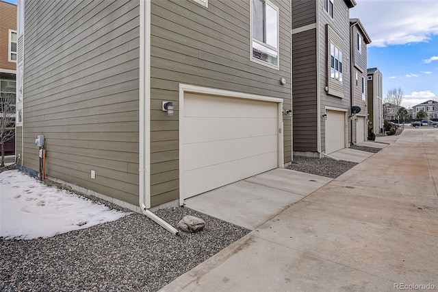 view of home's exterior featuring a garage