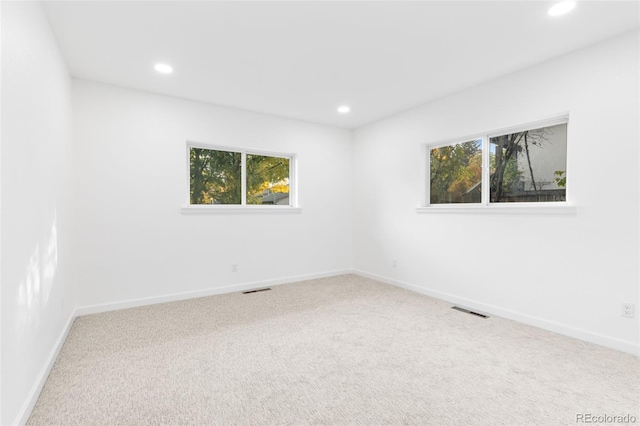 carpeted spare room with a wealth of natural light